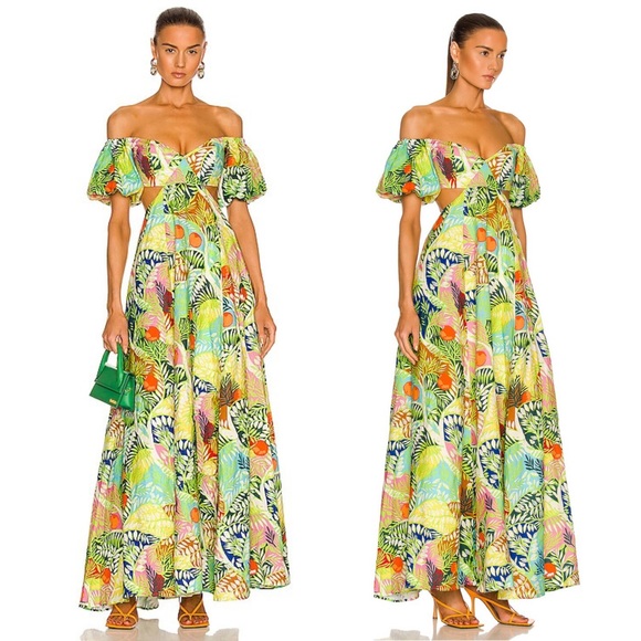 STAUD Dresses & Skirts - NWT New STAUD Coliseum Linen Dress in Capri Tree Size 0 $625